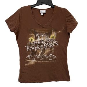 Walt Disney World Twilight Zone Tower of Terror V-Neck Brown Tee